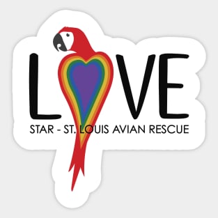 Parrot Love Rainbow Sticker